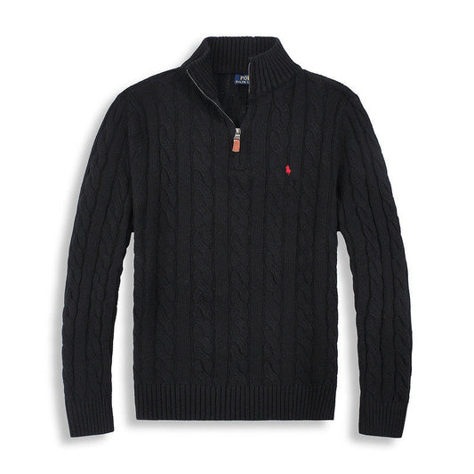 RL POLO®- Rippenstrick-Baumwoll Half-Zip